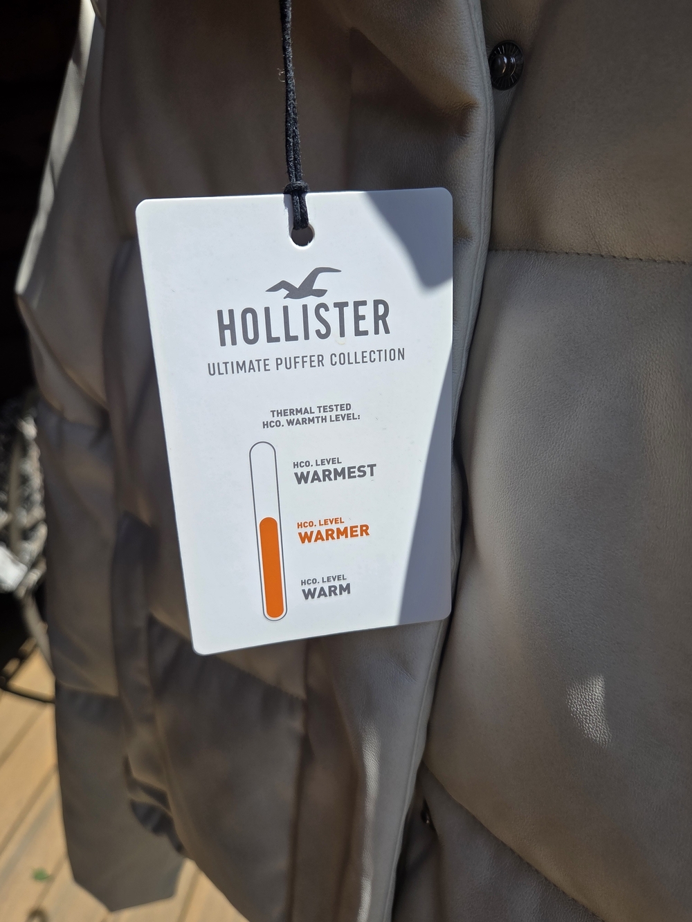 Hollister Cream-Beige Cropped Puffer Jacket - Picture 4 of 6